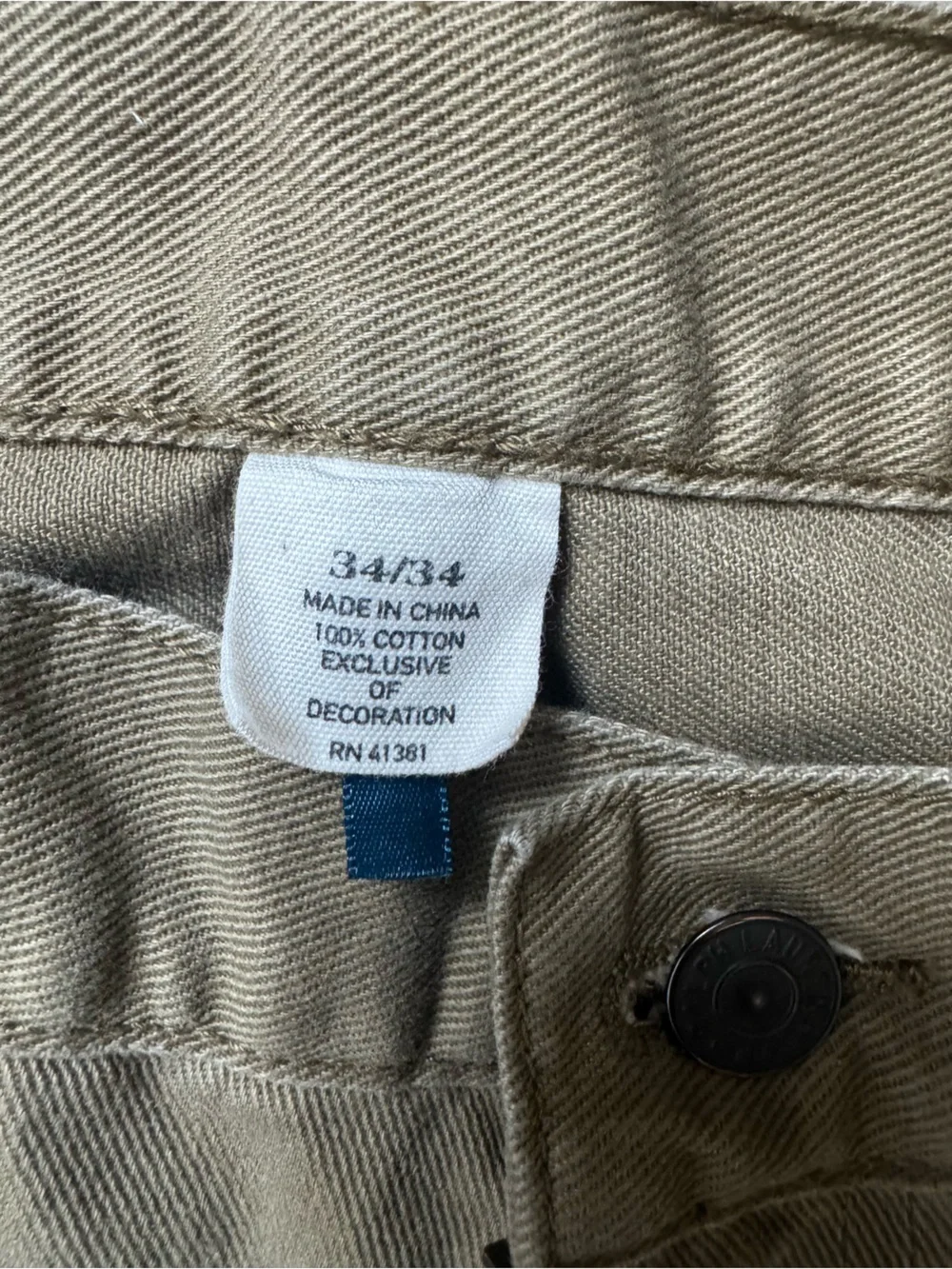 Polo Ralph Lauren Classic Straight-Leg Work Pants in Olive Sz 34/34
